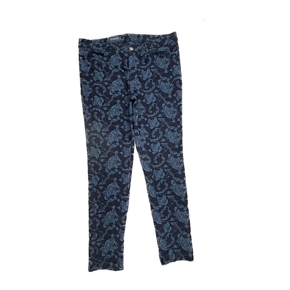 Eloquit The Limited Skinny Women's size 16W Dark Wash Floral Denim jeans